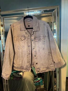 Light Lavender Denim Jacket - Women's Classic Trucker Style